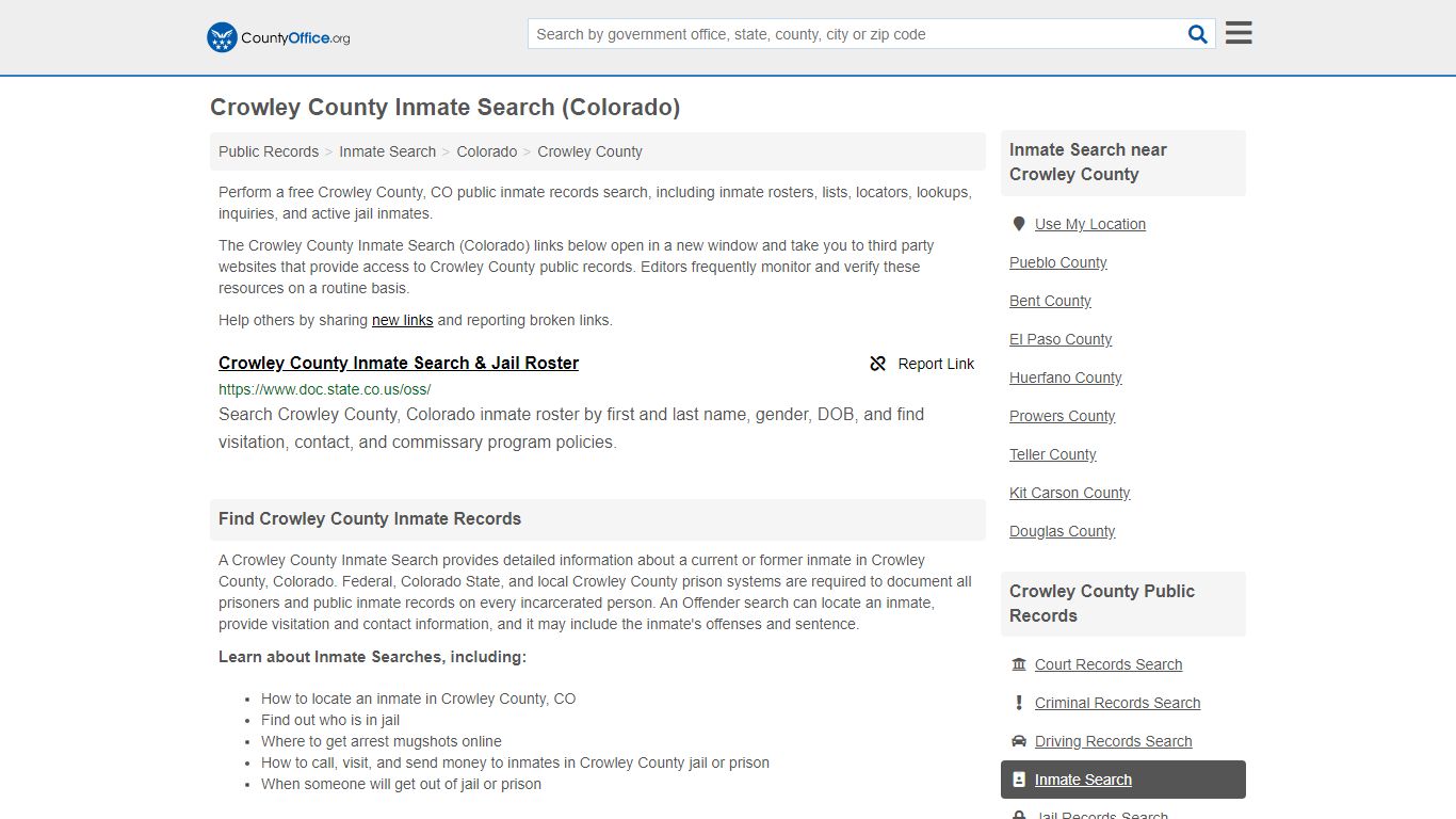 Inmate Search - Crowley County, CO (Inmate Rosters & Locators)