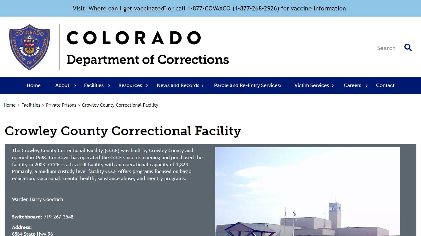 Crowley County Correctional Facility | Department of ...